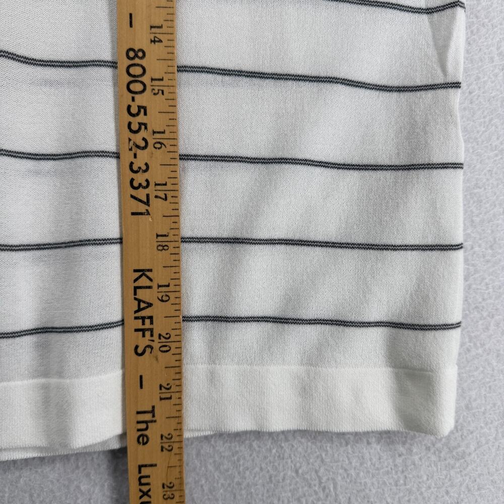 EILEEN FISHER Sweater 2XS Tencel Nylon Sheer Oversized Striped Pullover White - Picture 10 of 11